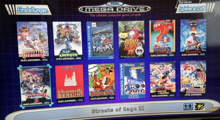Sega Mega Drive Mini Games for 2 players